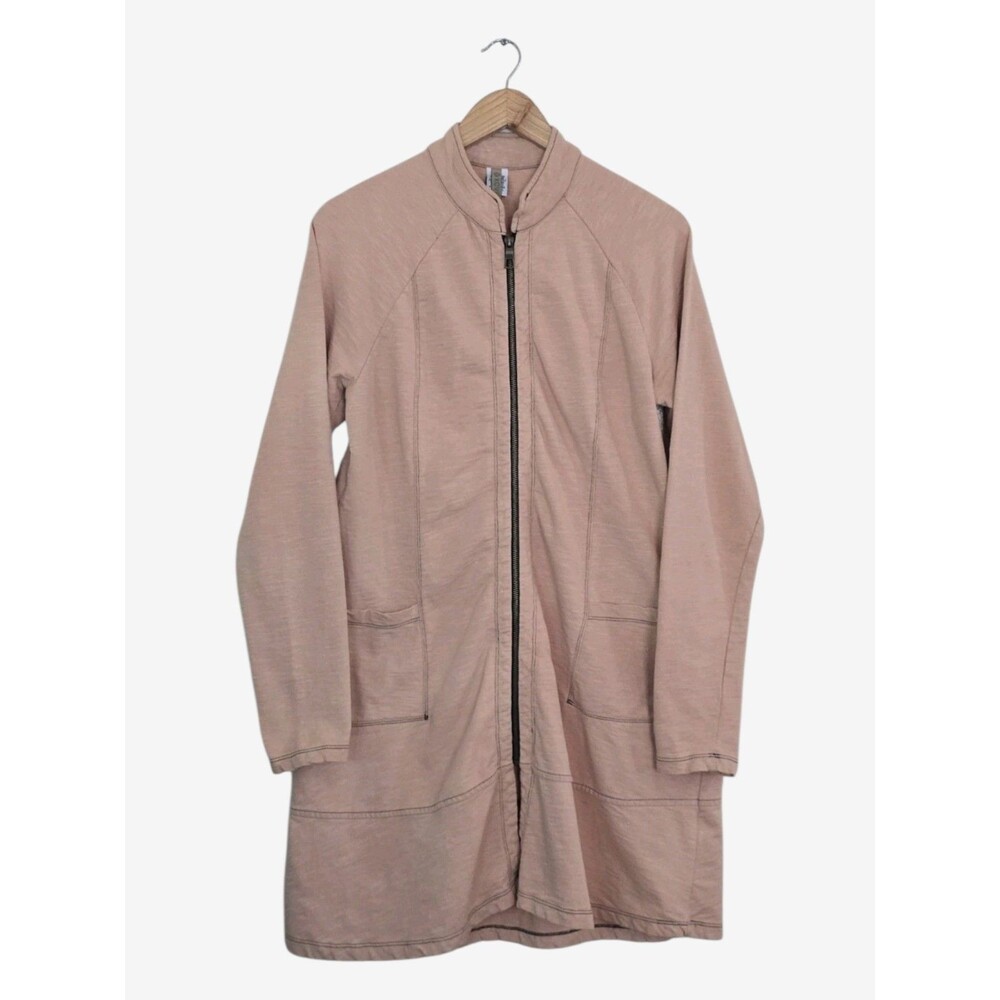 XCVI Long Zip Jacket Womens Small Peach Casual Travel Tunic Coat - Picture 2 of 12